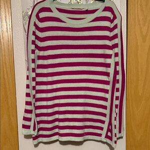 Soft Surroundings Pink and Green Striped Tunic